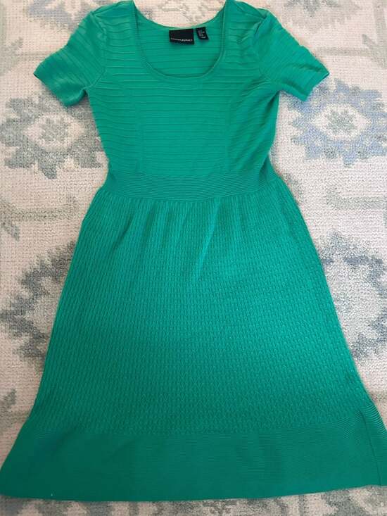 Cynthia Rowley Dresses & Skirts - XS Cynthia Rowley Green Ribbed Knit Fit-and-Flare  Mini Dress